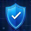 Icon of antivirus software shield with checkmark