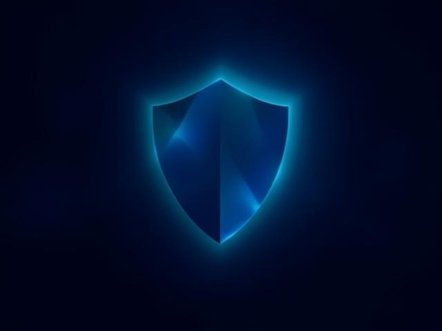 Abstract tech-inspired shield motif background symbolizing cybersecurity and protection